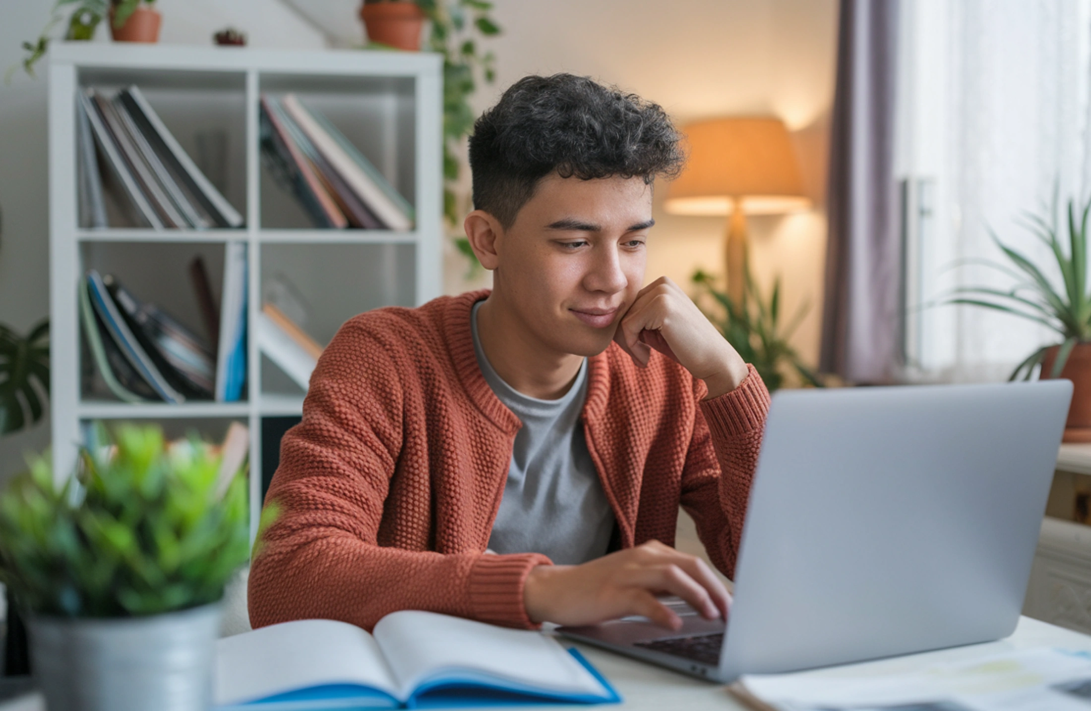 College student doing research on college admissions