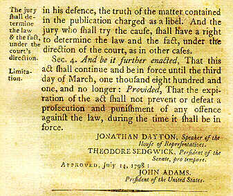The Sedition Act of 1798