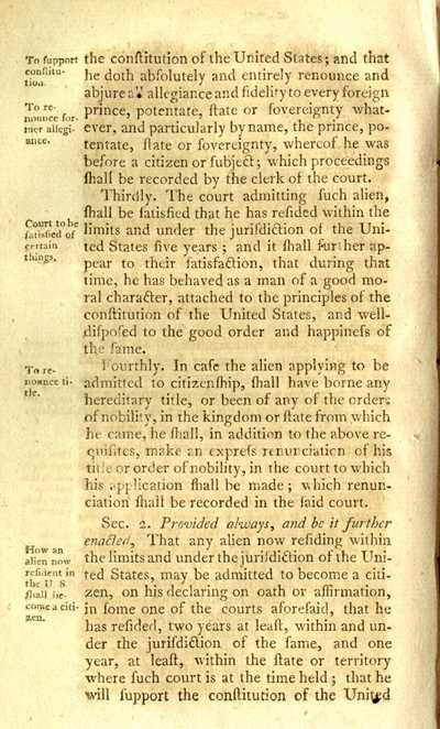 Naturalization Act of 1795